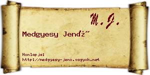 Medgyesy Jenő névjegykártya